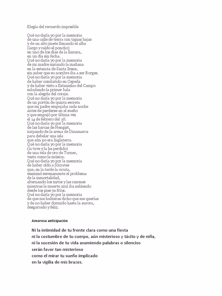 ¿Qué no daría yo por la memoria Borges?