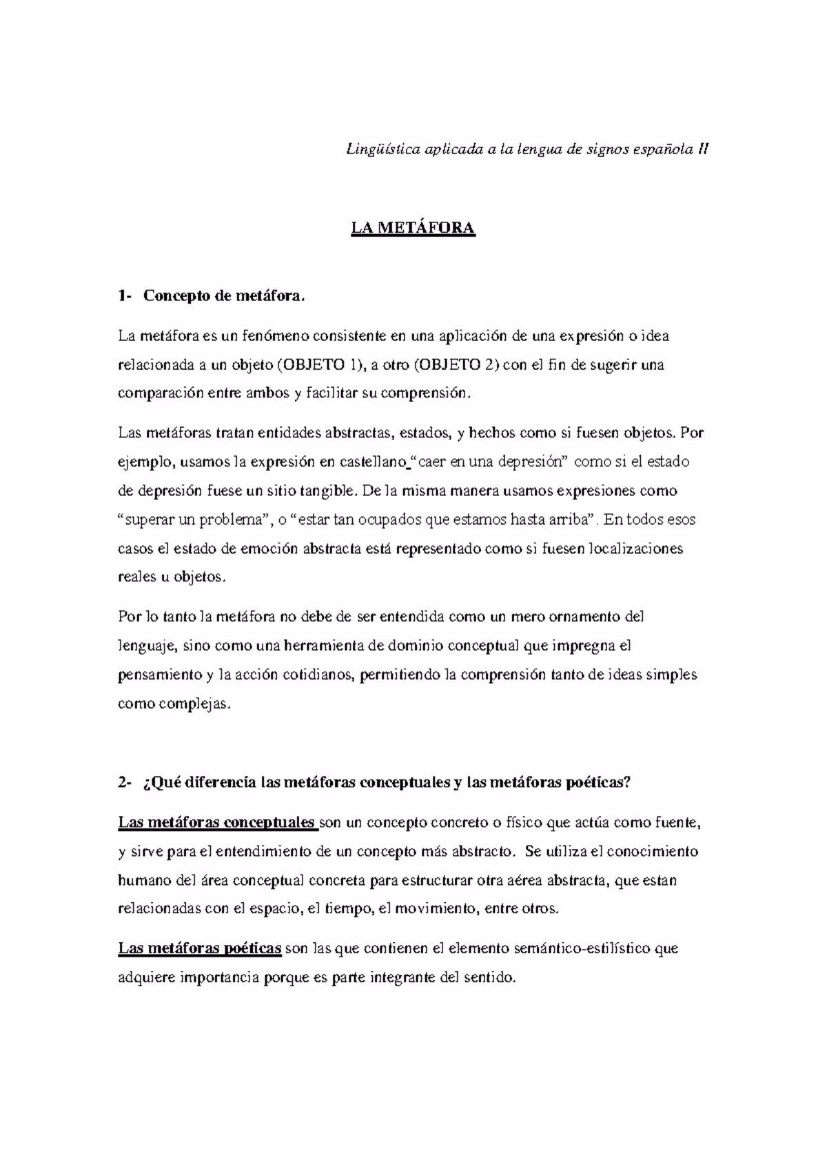 ¿Qué son las metáforas lingüísticas?