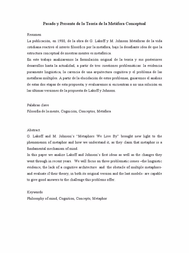 ¿Qué es la teoría neuronal de la metáfora de Lakoff?