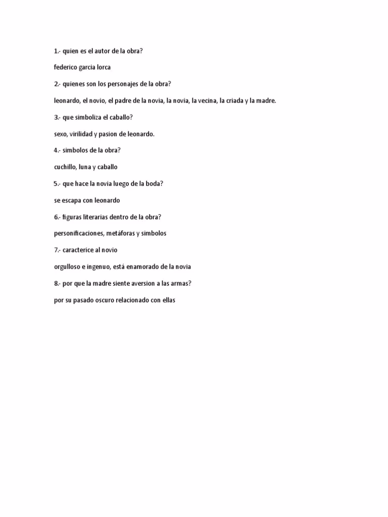 ¿Qué temas hay en Bodas de sangre?