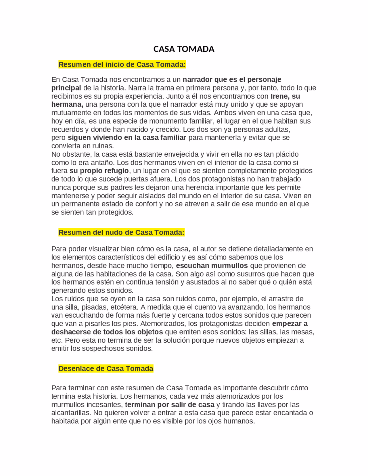 ¿Qué quiere decir Casa tomada?