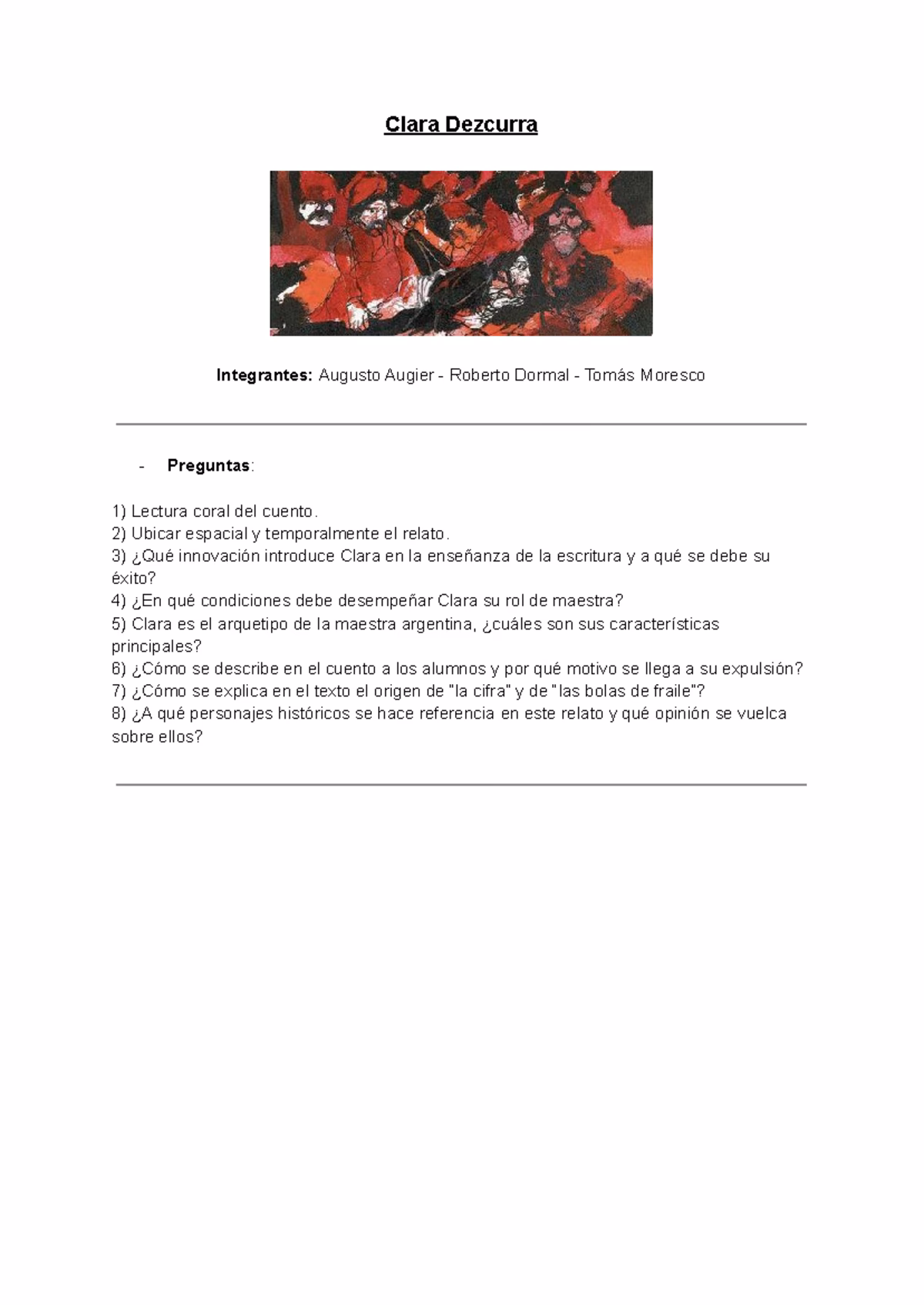 ¿Quién era Clara Dezcurra?