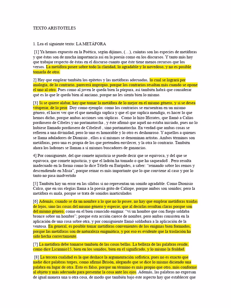 ¿Es una metáfora utilizada por Aristóteles en la Poética para describir los efectos de la verdadera tragedia en los espectadores?