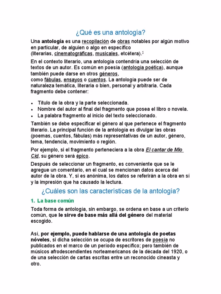 ¿Qué significa antología?