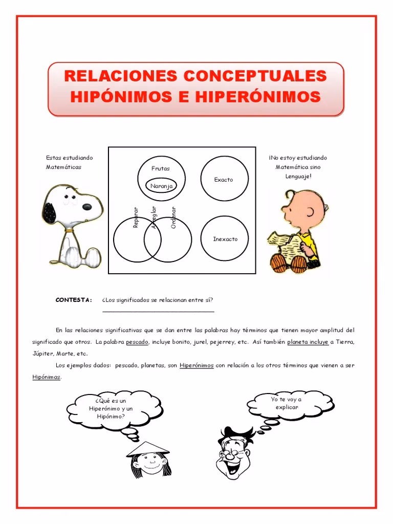 ¿Qué son los hipónimos y 5 ejemplos?