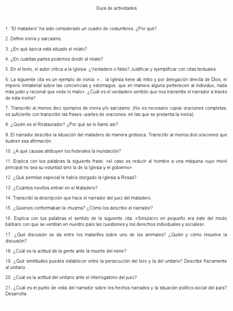 ¿Cuál es la ironía en el matadero?