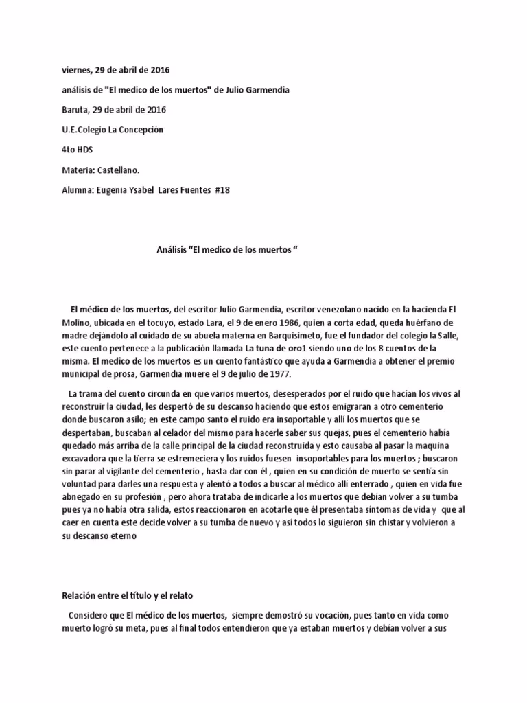 ¿Qué mensaje deja el médico de los muertos?