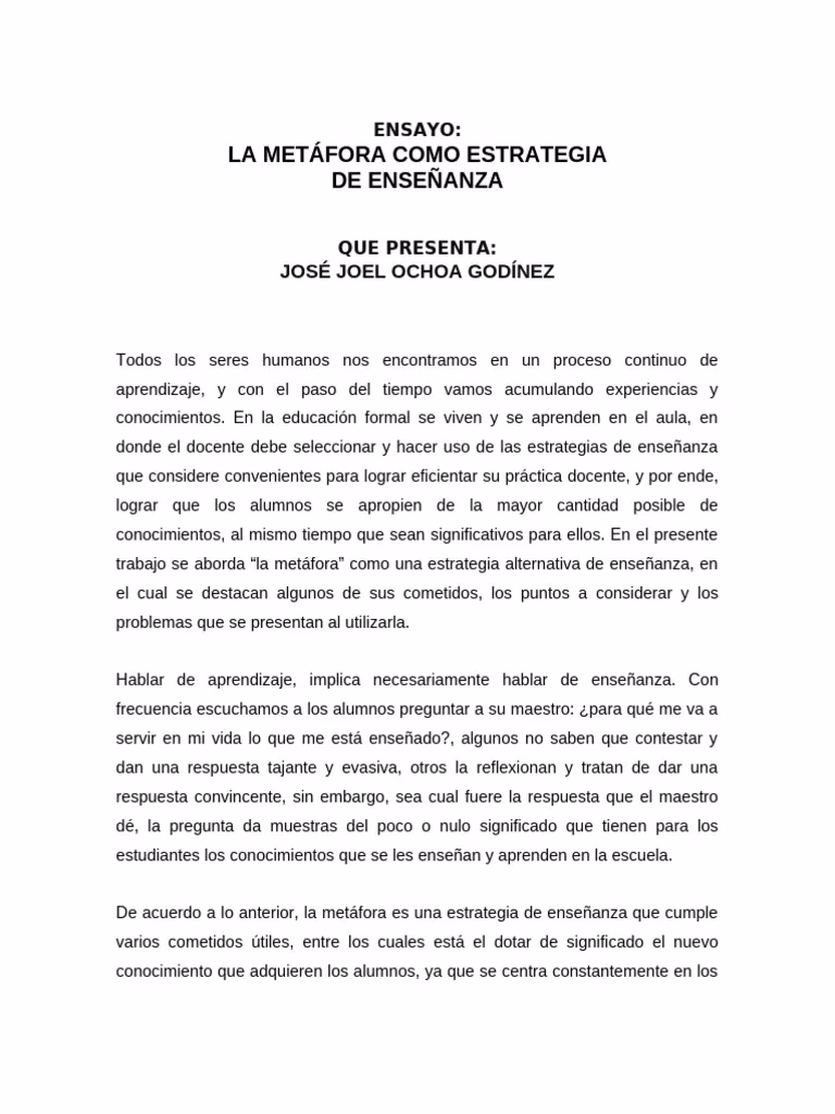 ¿Cuáles son los 4 tipos de ensayo?
