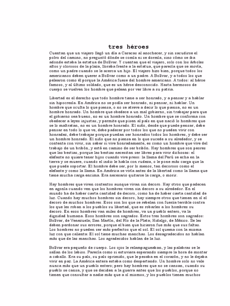 ¿Cuál es el tema central de los tres héroes?