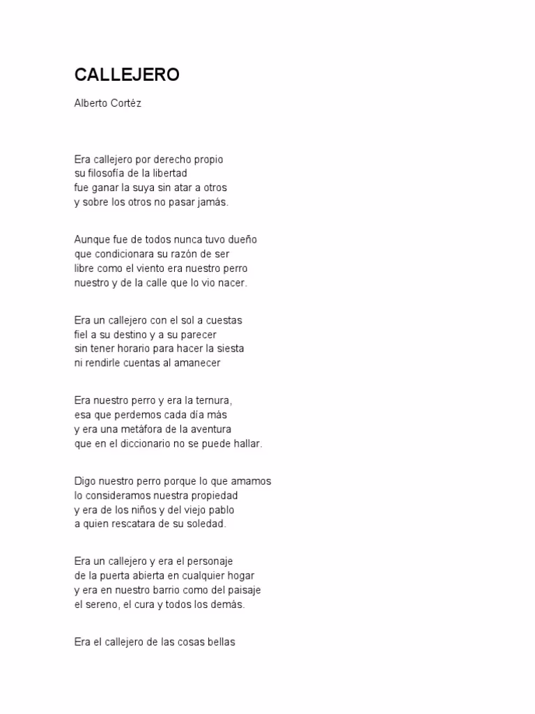 ¿Cómo se llamaba el perro callejero que inspiró la canción de Alberto Cortez?