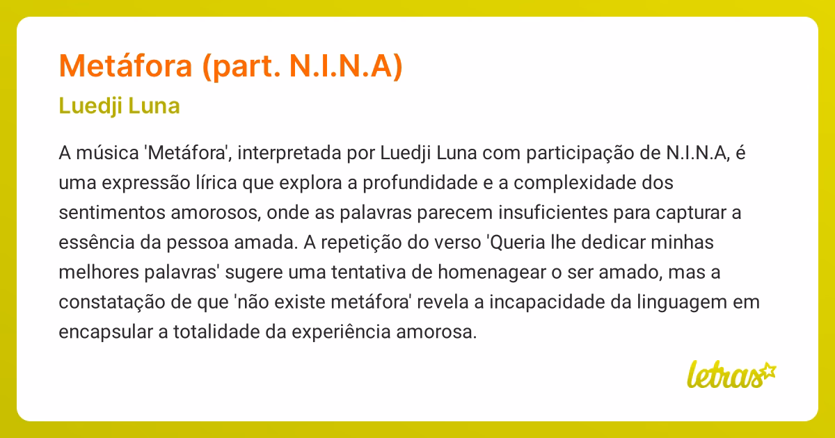 ¿Qué significa metáfora en una canción?