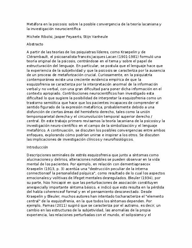 ¿Cómo se expresa la psicosis?