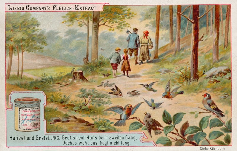 ¿Qué simboliza el camino de migas de pan en Hansel y Gretel?