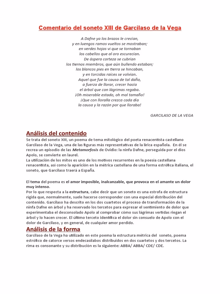 ¿Cuál es el tema principal del soneto XXIII de Garcilaso de la Vega?