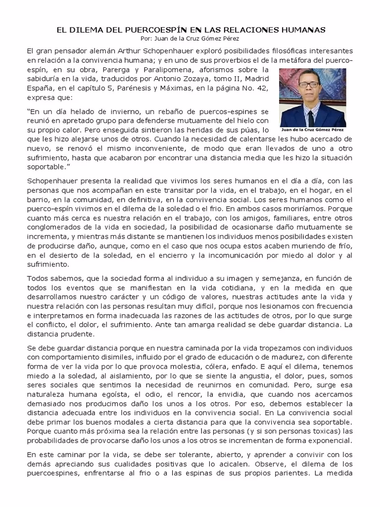 ¿Qué es la metáfora del erizo?
