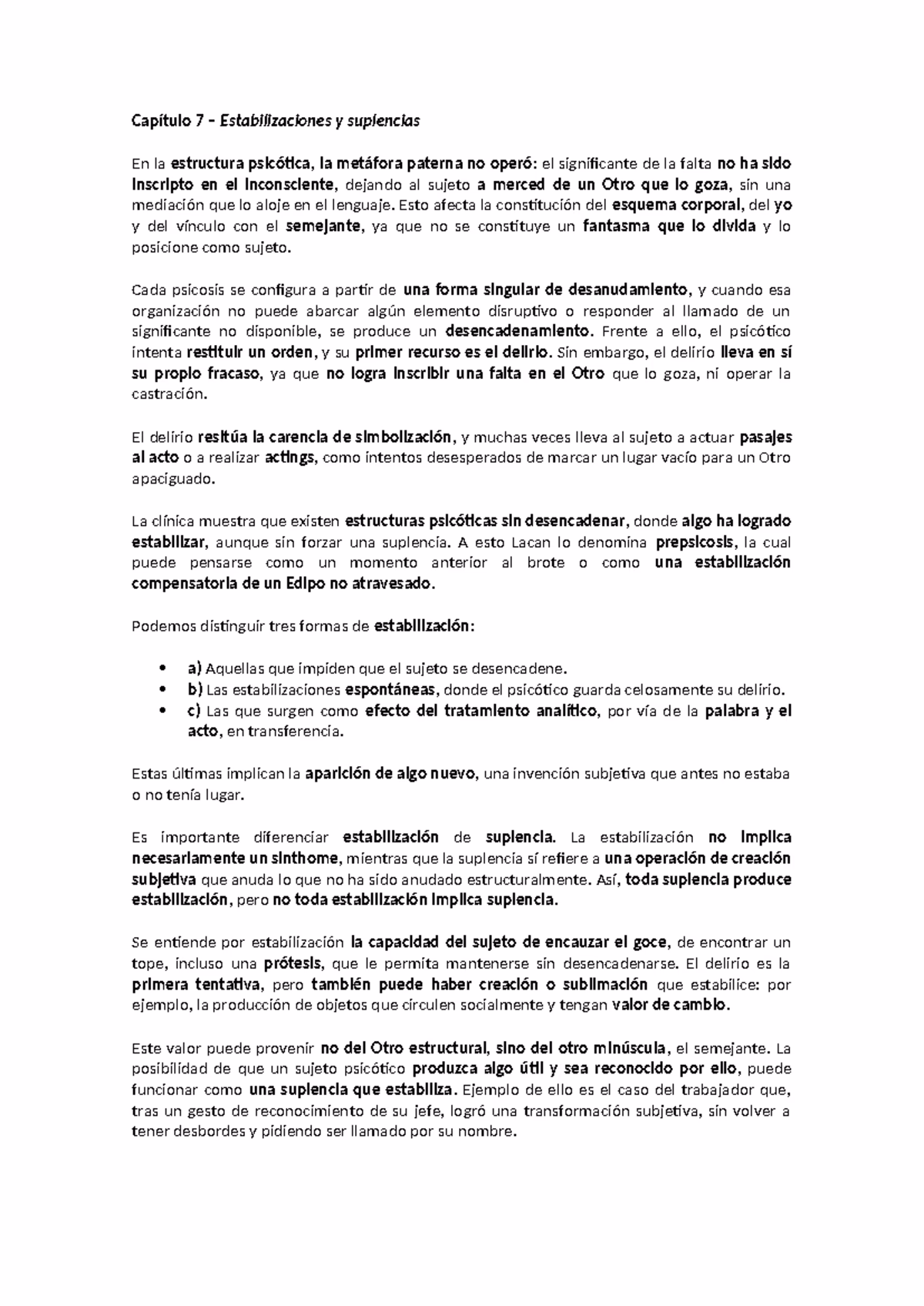 ¿Qué es la suplencia en psicoanálisis?