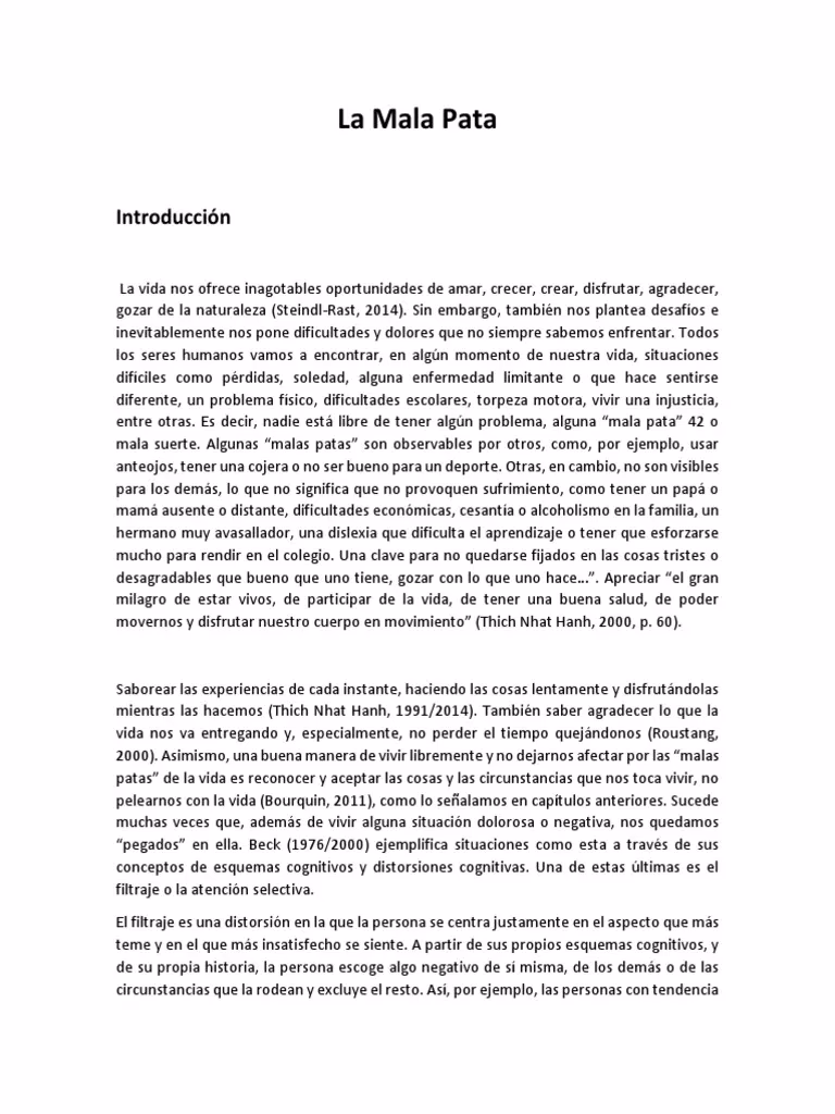 ¿Qué mala pata origen?