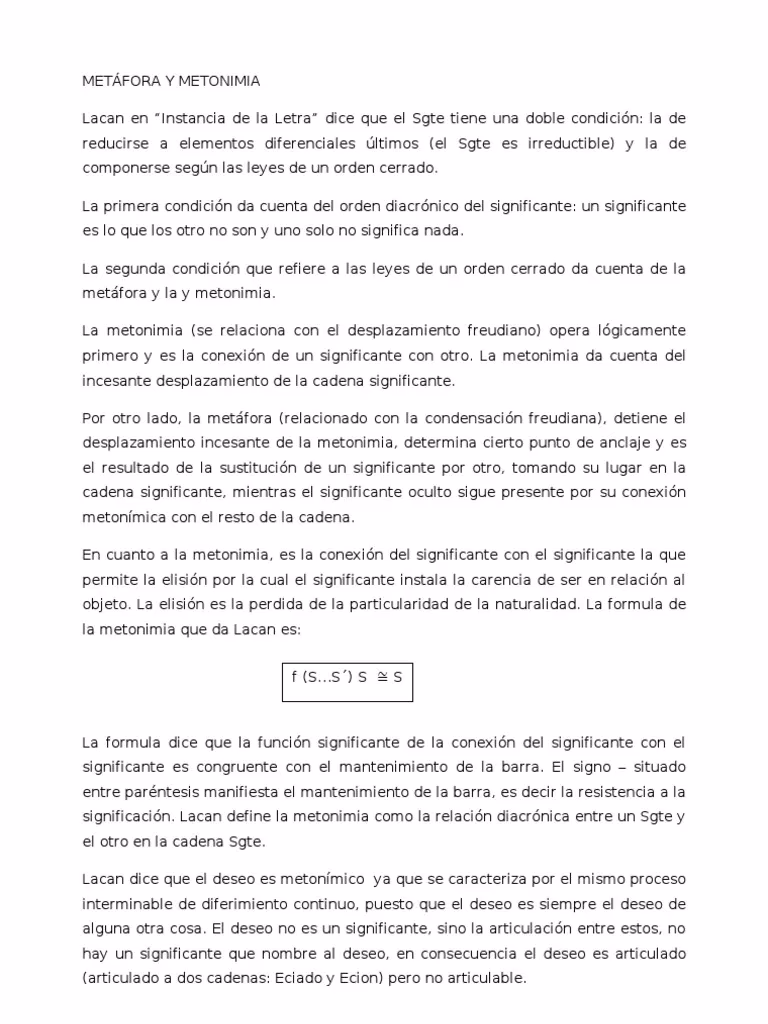 ¿Qué es la metáfora en psicoanálisis?