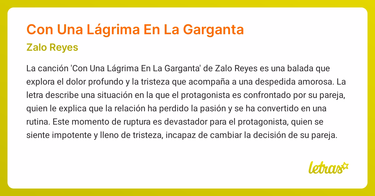 ¿Cómo se dice "tengo un nudo en la garganta"?