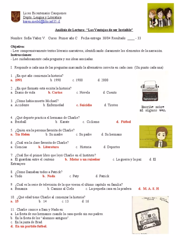 ¿Cuál es la frase de las ventajas de ser invisible?