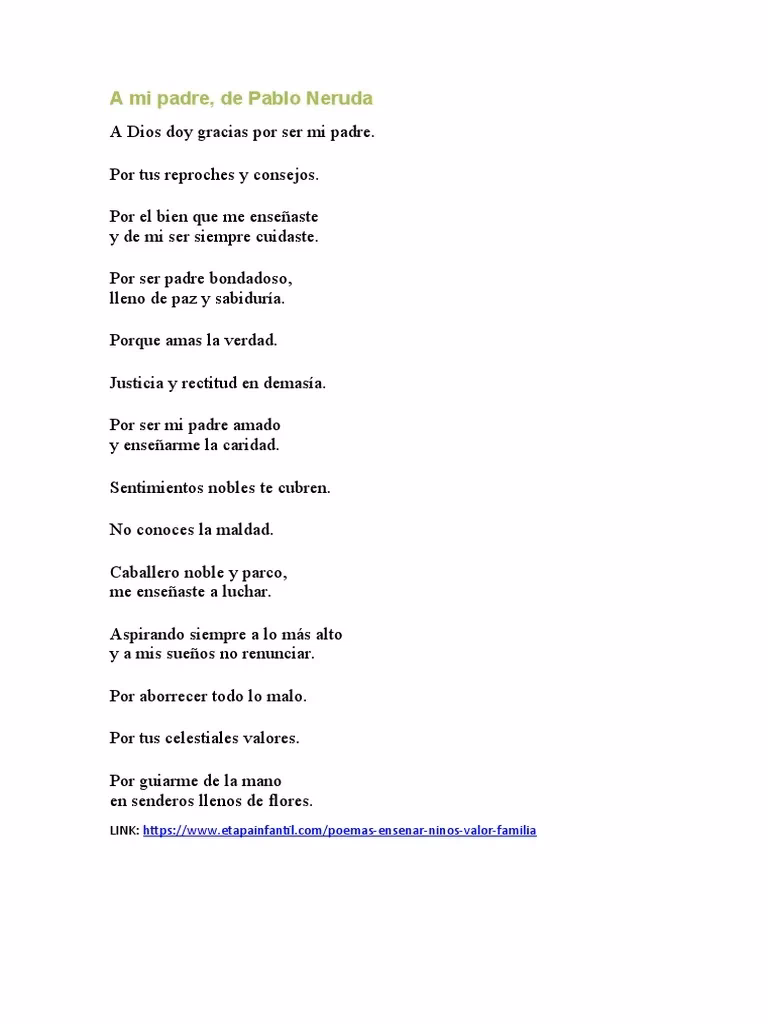 ¿Qué metáfora se utiliza en el poema de padre a hijo?