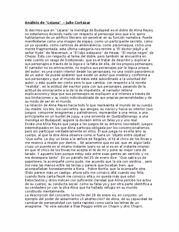 ¿Qué tipo de narrador tiene Lejana?