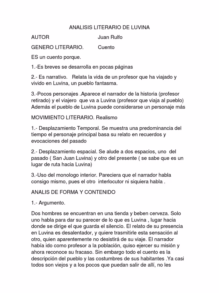 ¿Qué es lo que caracteriza a Luvina?