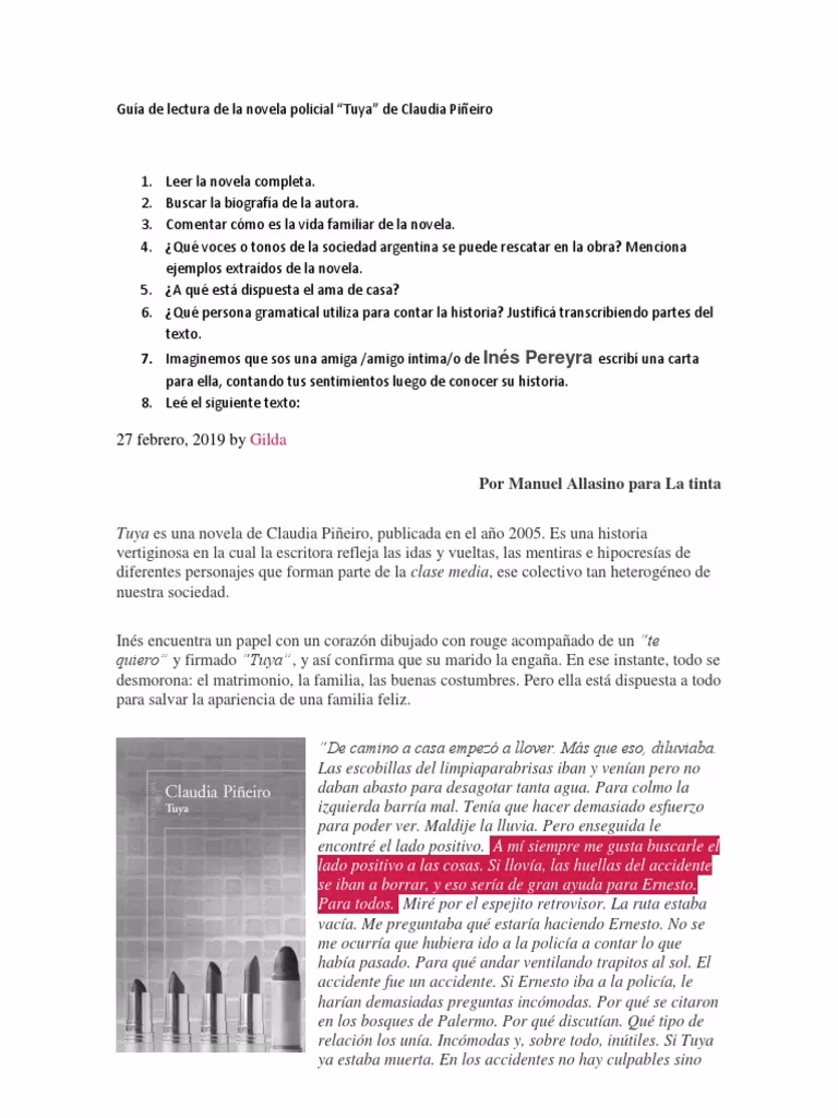 ¿Qué temáticas se abordan en la novela Tuya?