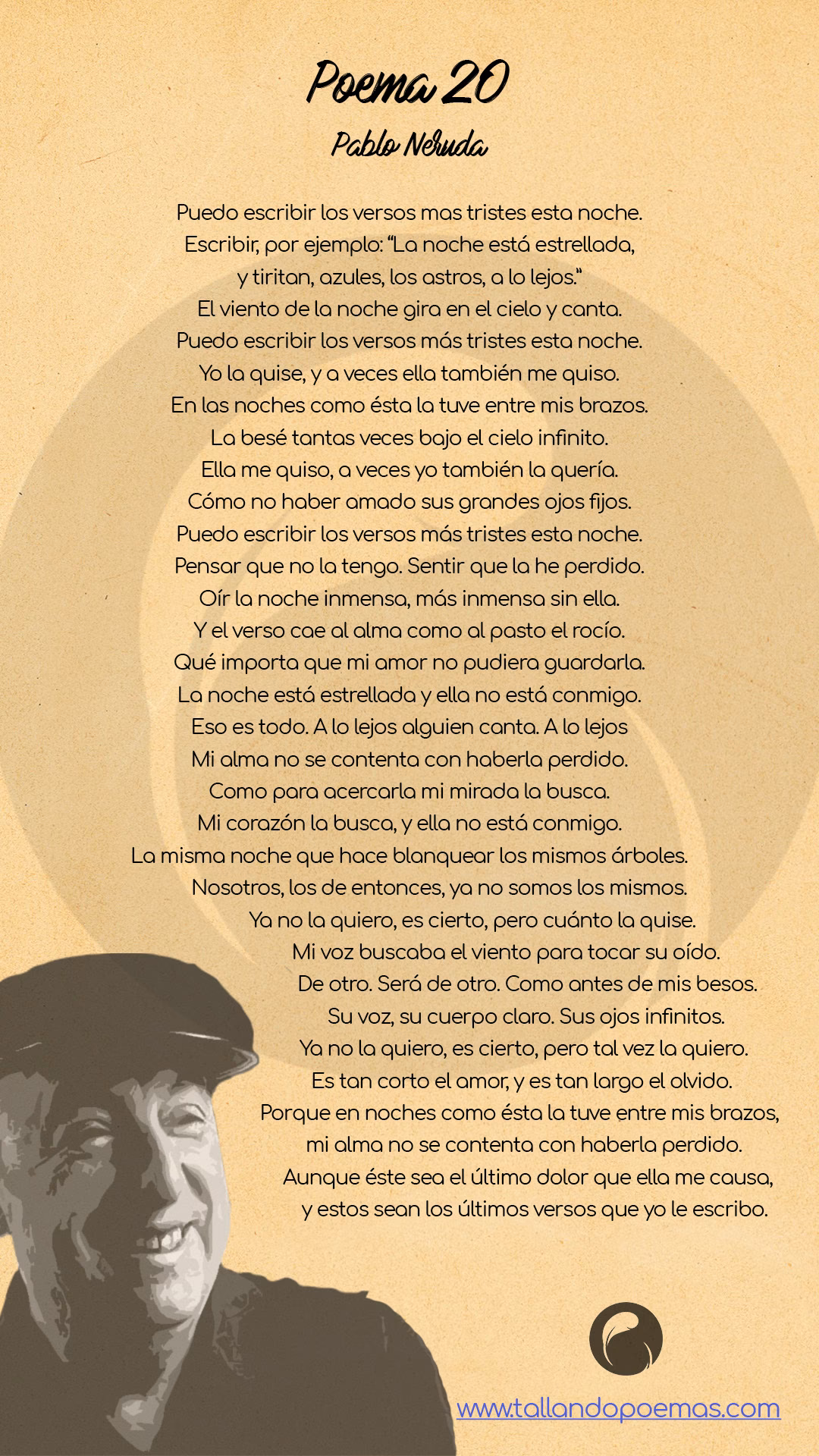 ¿Qué dice el poema 15 de Pablo Neruda?
