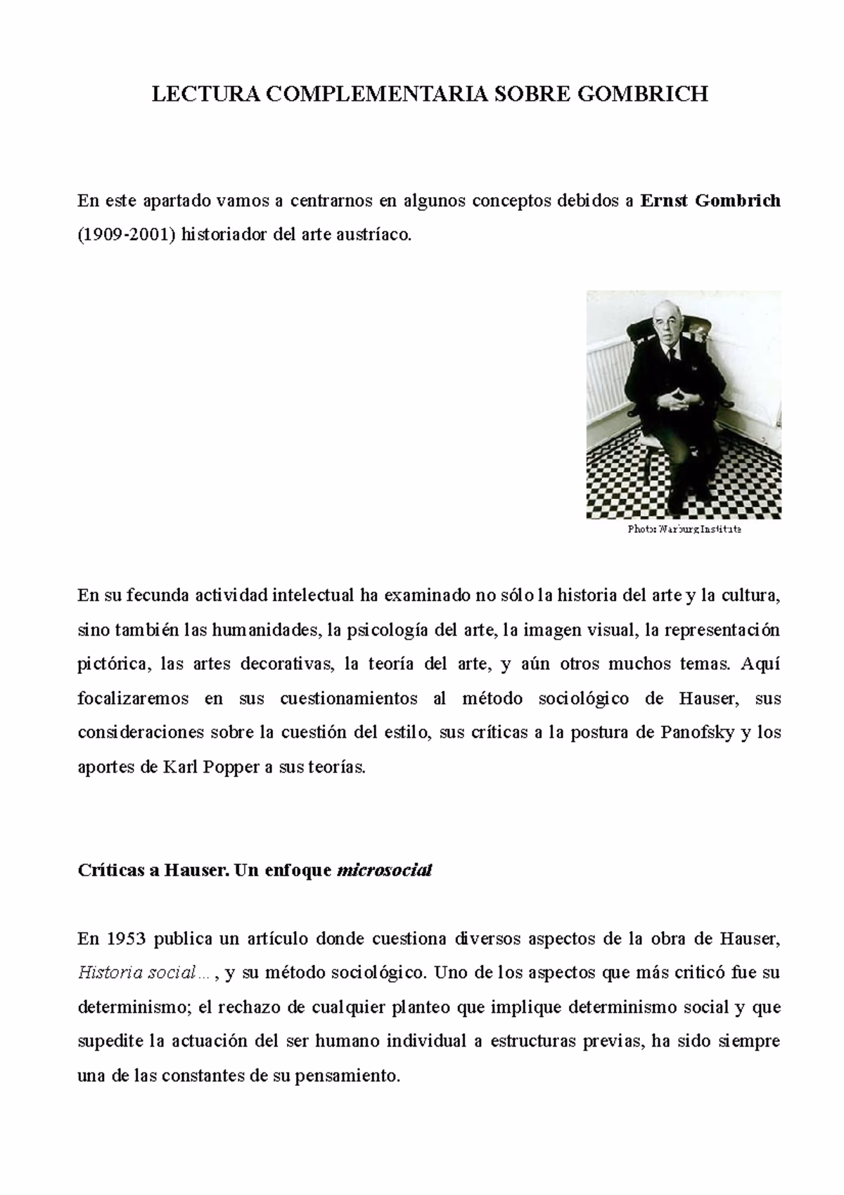 ¿Qué dice gombrich?