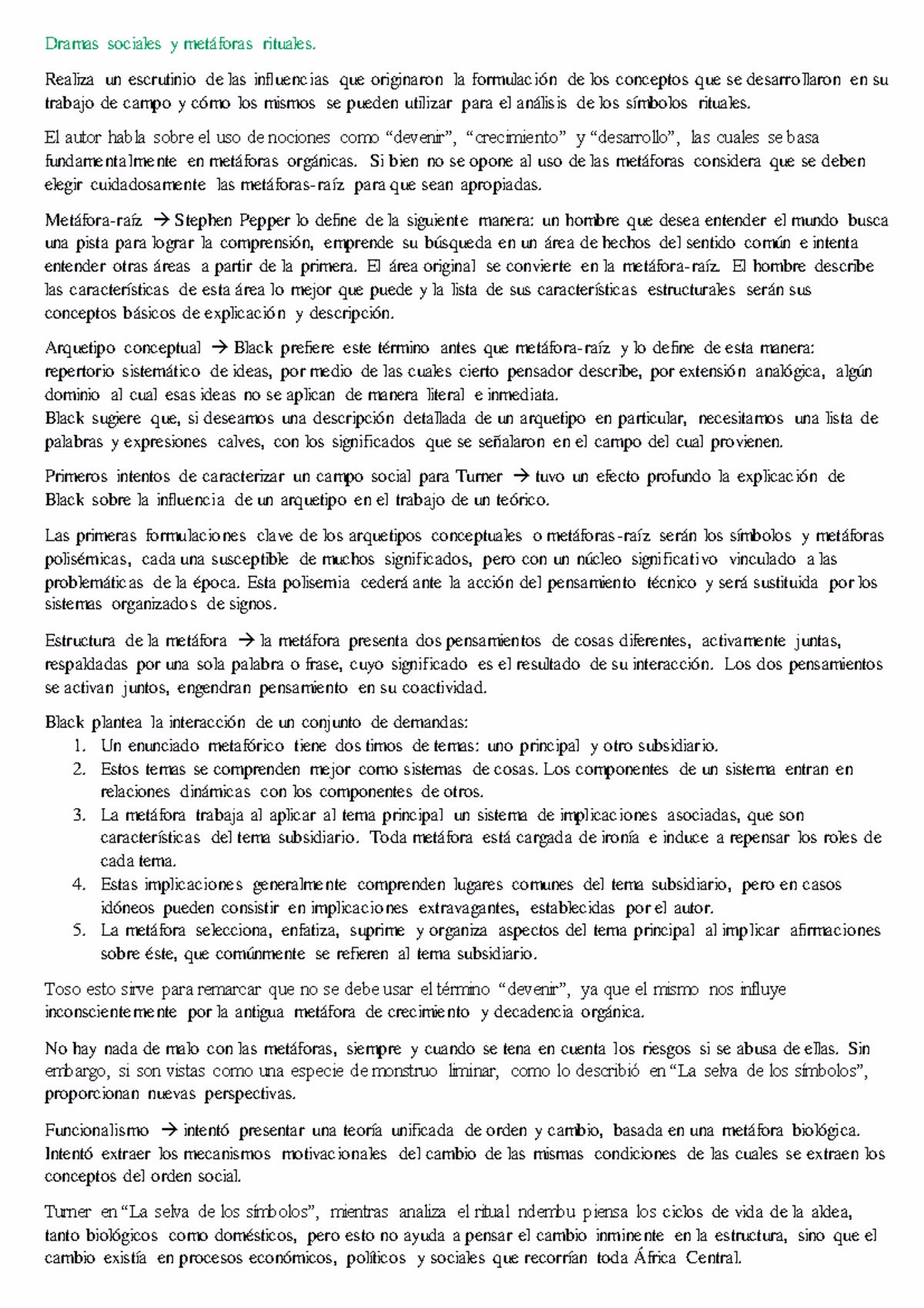 ¿Cuál es un ejemplo del drama social de Victor Turner?