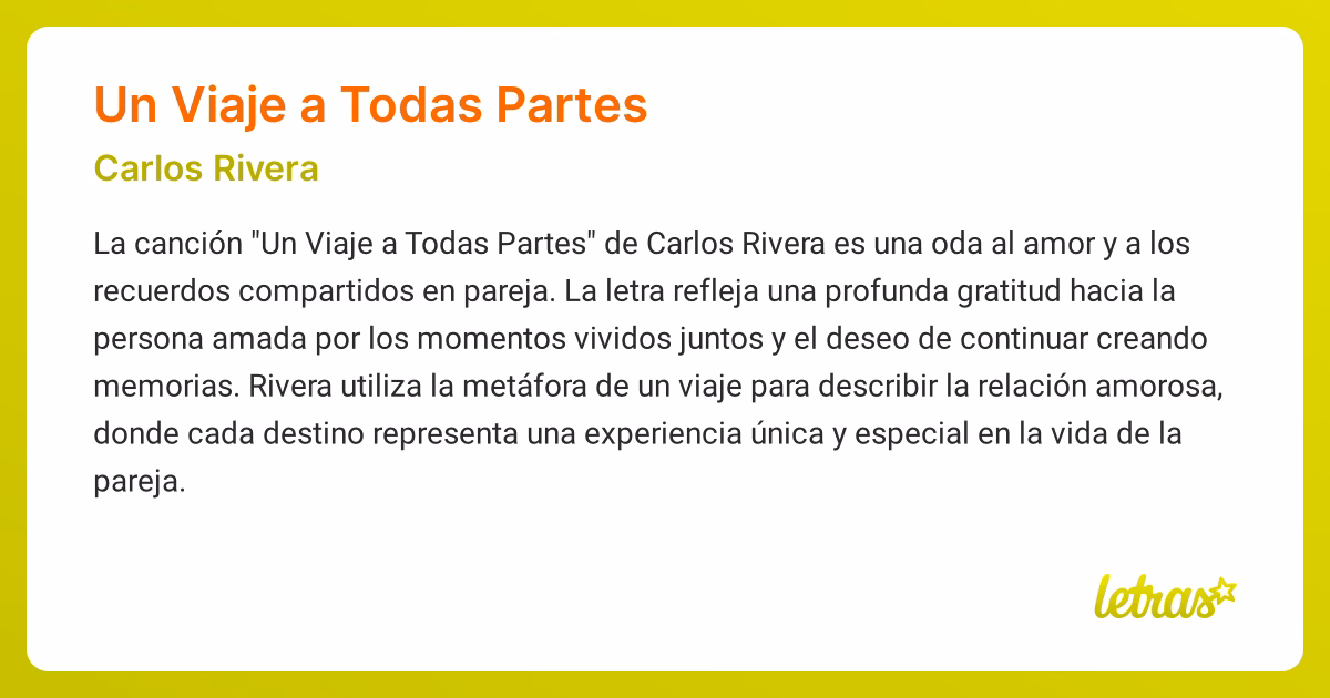 ¿El amor es un viaje una metáfora?